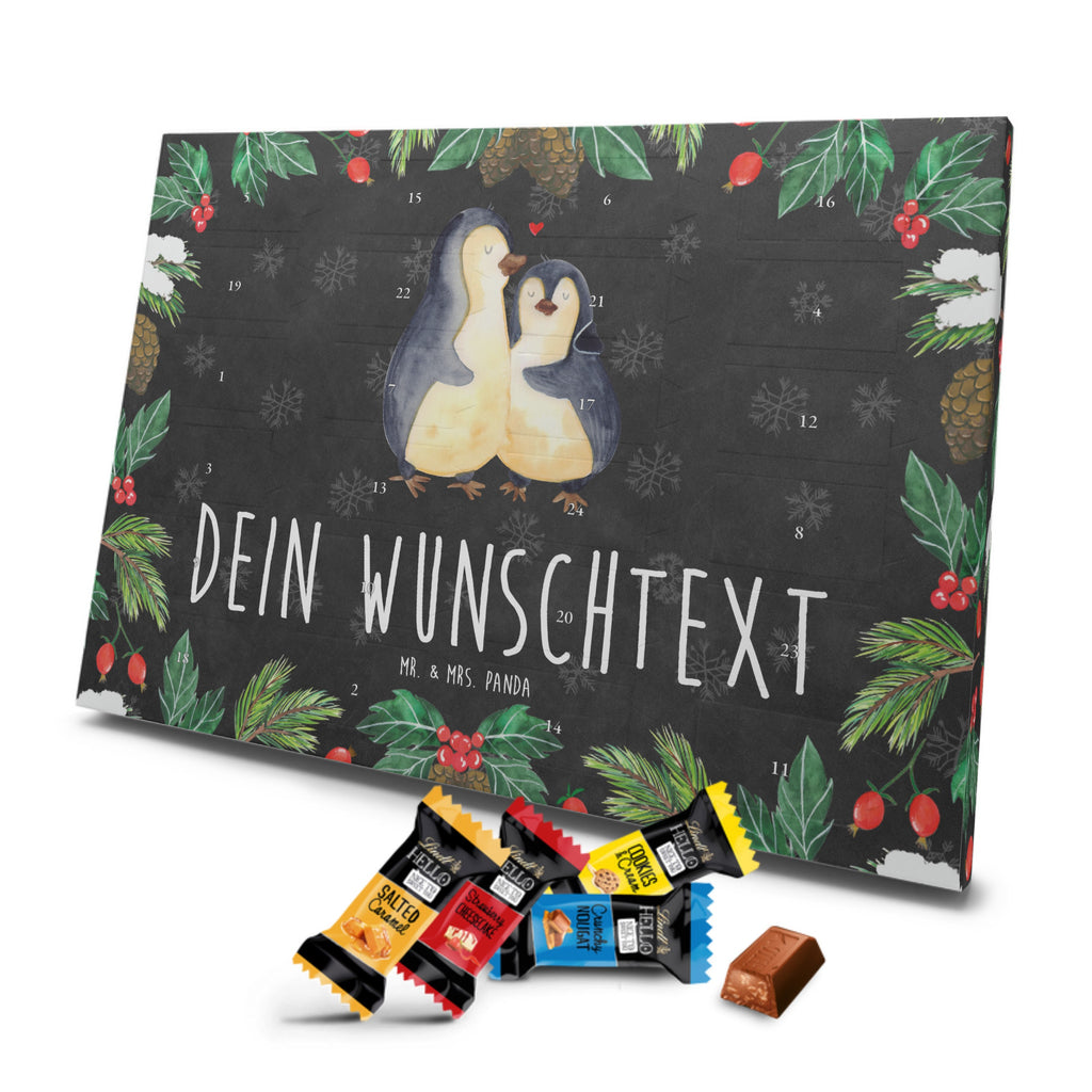 Personalisierter Markenschokolade Adventskalender Pinguin umarmen Personalisierter Adventskalender, Pinguin, Liebe, Liebespaar, Liebesbeweis, Liebesgeschenk, Verlobung, Jahrestag, Hochzeitstag, Hochzeit, Hochzeitsgeschenk