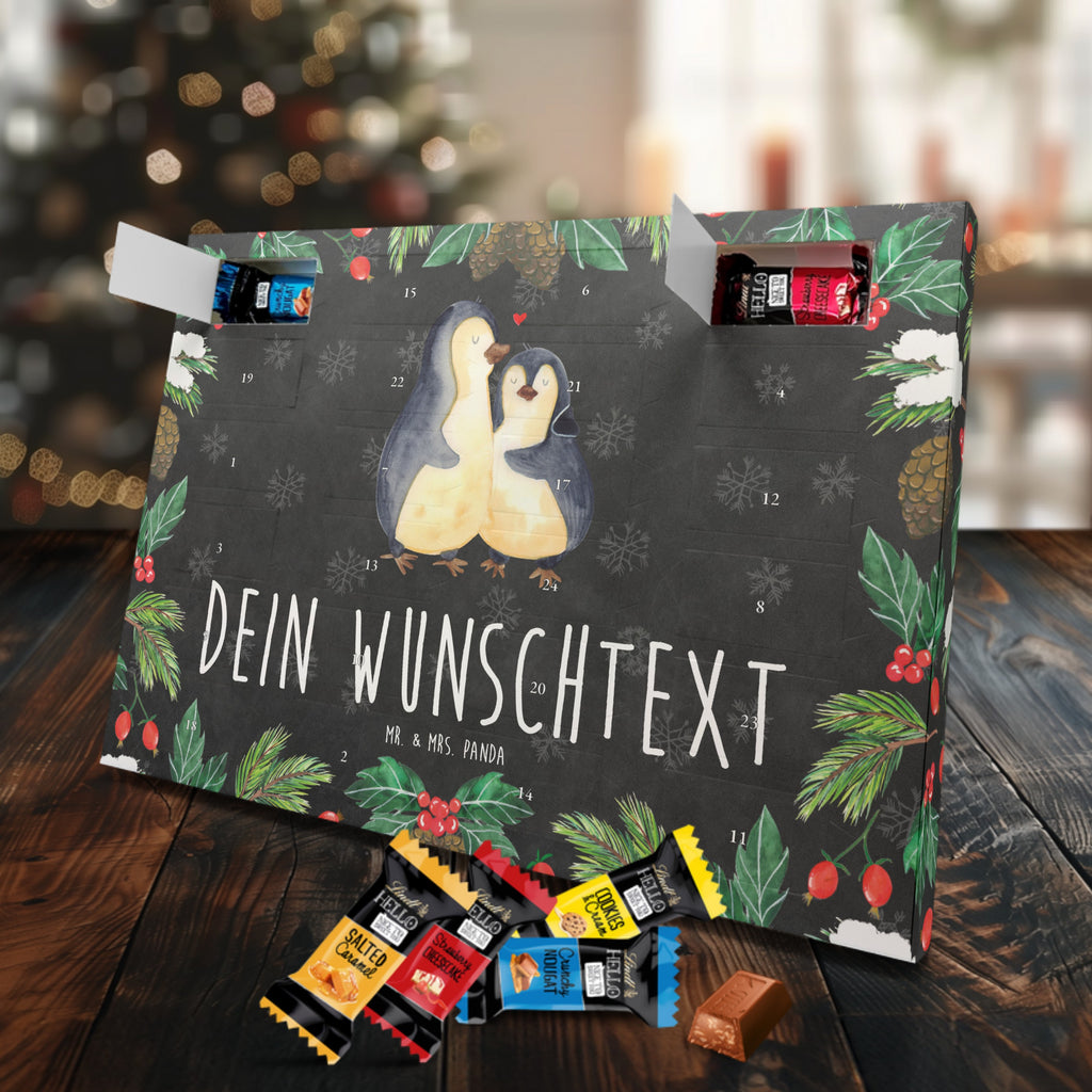 Personalisierter Markenschokolade Adventskalender Pinguin umarmen Personalisierter Adventskalender, Pinguin, Liebe, Liebespaar, Liebesbeweis, Liebesgeschenk, Verlobung, Jahrestag, Hochzeitstag, Hochzeit, Hochzeitsgeschenk