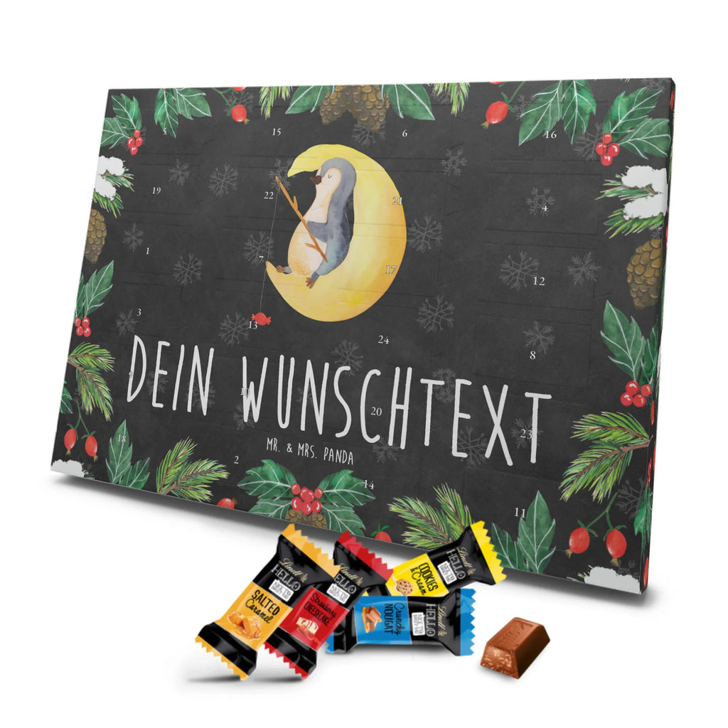 Personalisierter Markenschokolade Adventskalender Pinguin Mond Personalisierter Adventskalender, Pinguin, Pinguine, Spruch, schlafen, Nachtruhe, Einschlafen, Schlafzimmer, Schlafstörungen, Gästezimmer