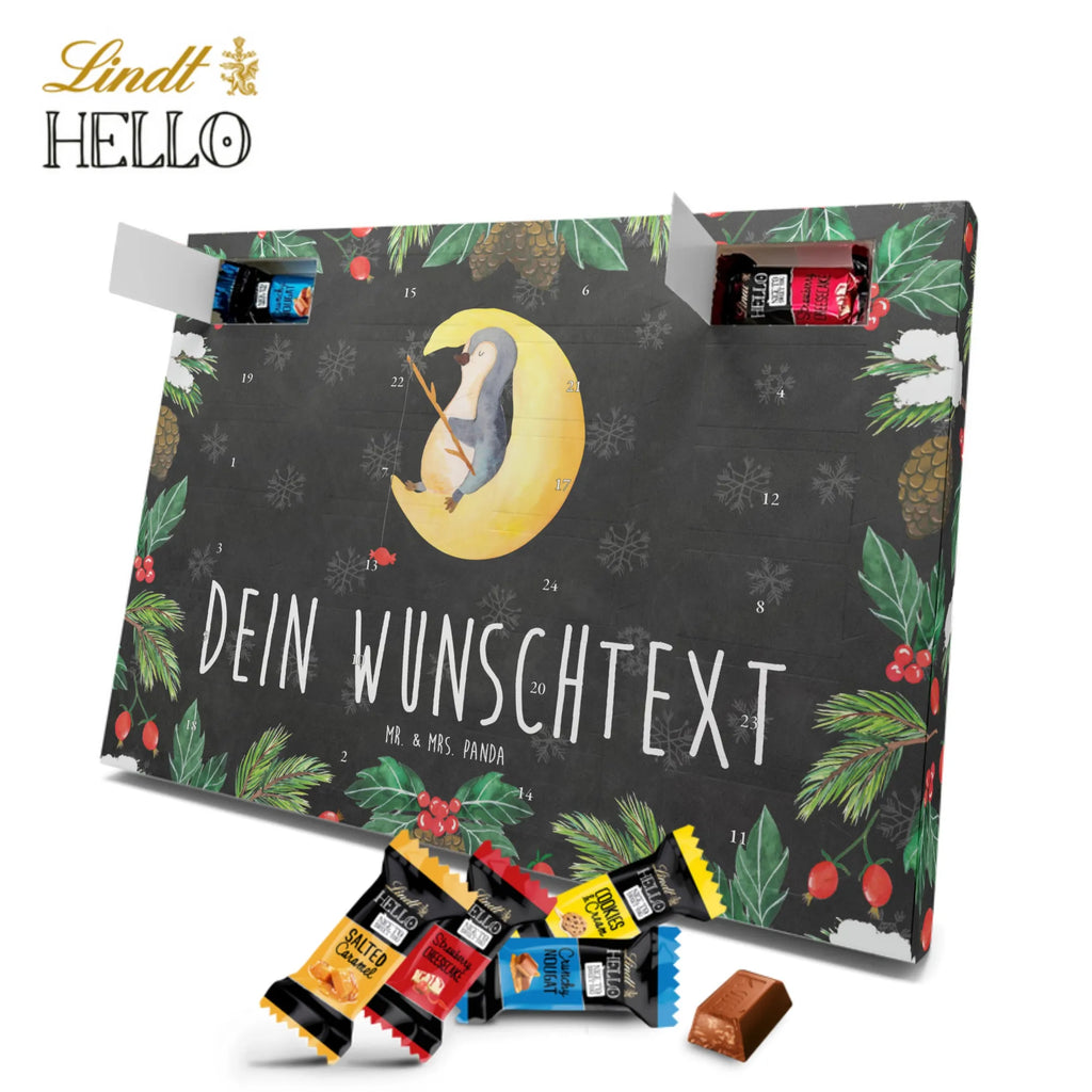 Personalisierter Markenschokolade Adventskalender Pinguin Mond Personalisierter Adventskalender, Pinguin, Pinguine, Spruch, schlafen, Nachtruhe, Einschlafen, Schlafzimmer, Schlafstörungen, Gästezimmer