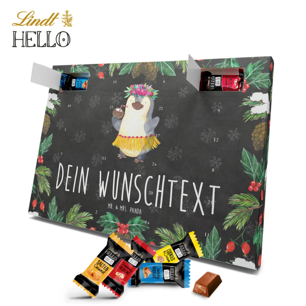 Personalisierter Markenschokolade Adventskalender Pinguin Kokosnuss Personalisierter Adventskalender, Pinguin, Aloha, Hawaii, Urlaub, Kokosnuss, Pinguine