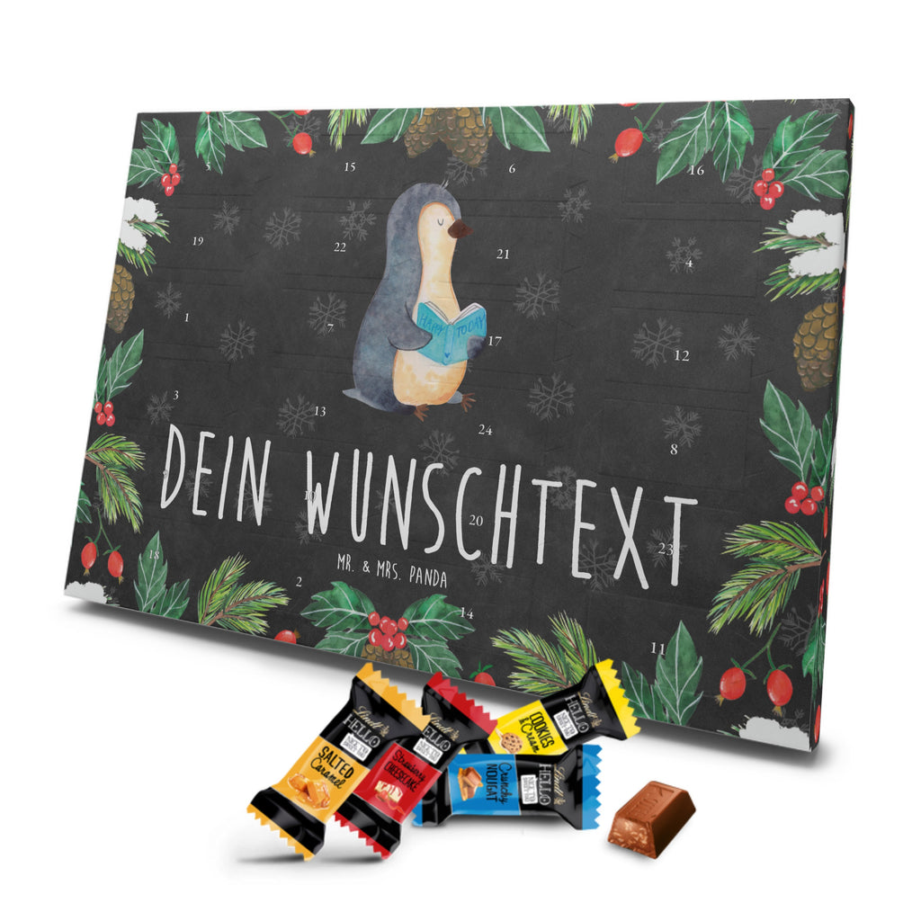 Personalisierter Markenschokolade Adventskalender Pinguin Buch Personalisierter Adventskalender, Pinguin, Pinguine, Buch, Lesen, Bücherwurm, Nichtstun, Faulenzen, Ferien, Urlaub, Freizeit