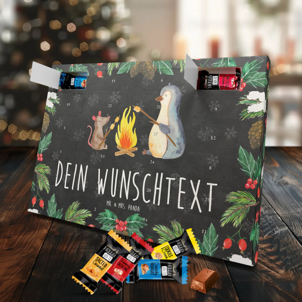 Personalisierter Markenschokolade Adventskalender Pinguin Lagerfeuer Personalisierter Adventskalender, Pinguin, Maus, Pinguine, Lagerfeuer, Leben, Arbeit, Job, Motivation, Büro, Büroalltag, Lebensspruch, Lebensmotivation, Neustart, Liebe, grillen, Feuer, Marshmallows