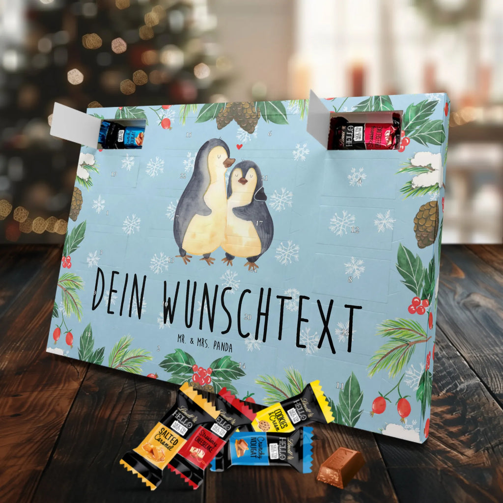 Personalisierter Markenschokolade Adventskalender Pinguin umarmen Personalisierter Adventskalender, Pinguin, Liebe, Liebespaar, Liebesbeweis, Liebesgeschenk, Verlobung, Jahrestag, Hochzeitstag, Hochzeit, Hochzeitsgeschenk