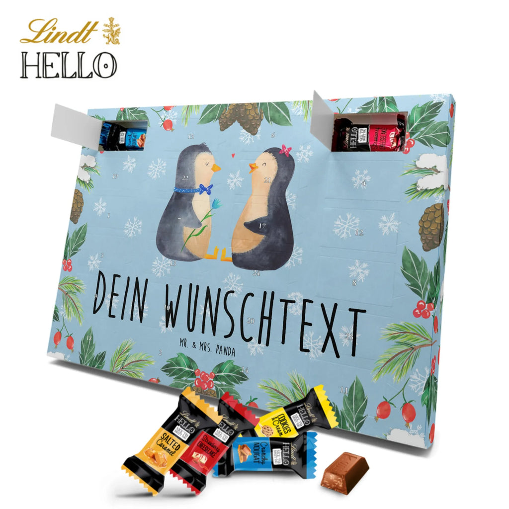 Personalisierter Markenschokolade Adventskalender Pinguin Pärchen Personalisierter Adventskalender, Pinguin, Pinguine, Liebe, Liebespaar, Liebesbeweis, Liebesgeschenk, Verlobung, Jahrestag, Hochzeitstag, Hochzeit, Hochzeitsgeschenk, große Liebe, Traumpaar