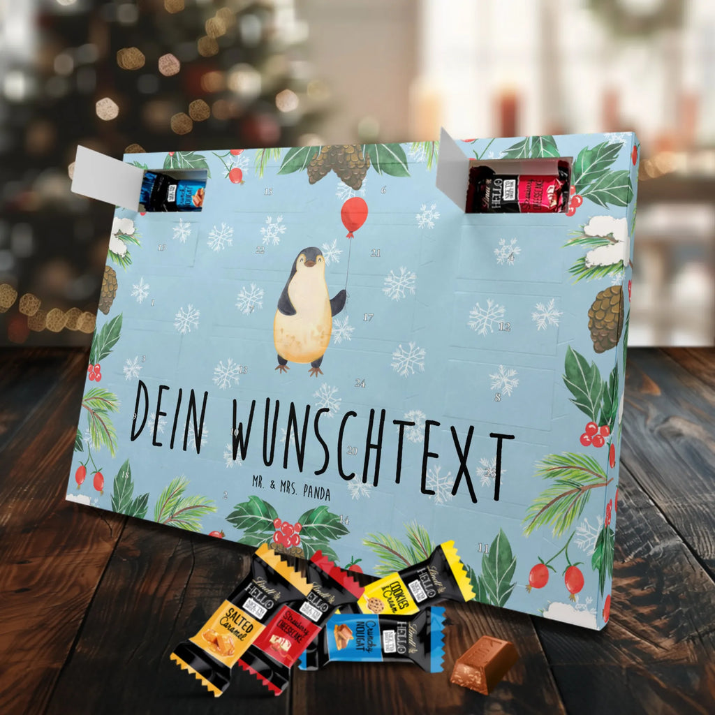 Personalisierter Markenschokolade Adventskalender Pinguin Luftballon Personalisierter Adventskalender, Pinguin, Pinguine, Luftballon, Tagträume, Lebenslust, Geschenk Freundin, Geschenkidee, beste Freundin, Motivation, Neustart, neues Leben, Liebe, Glück