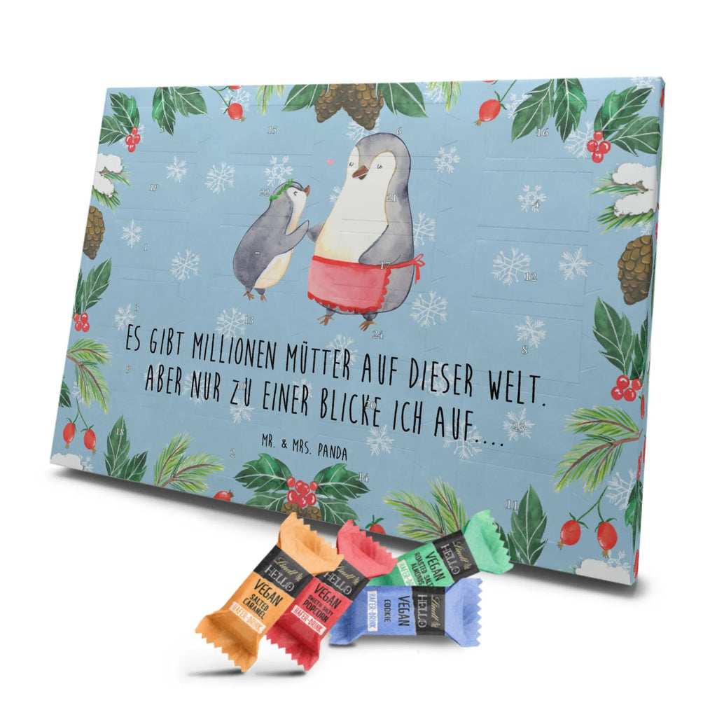 Veganer Adventskalender Pinguin mit Kind Schokoladen Adventskalender, Familie, Vatertag, Muttertag, Bruder, Schwester, Mama, Papa, Oma, Opa, Geschenk, Mami, Mutti, Mutter, Geburststag