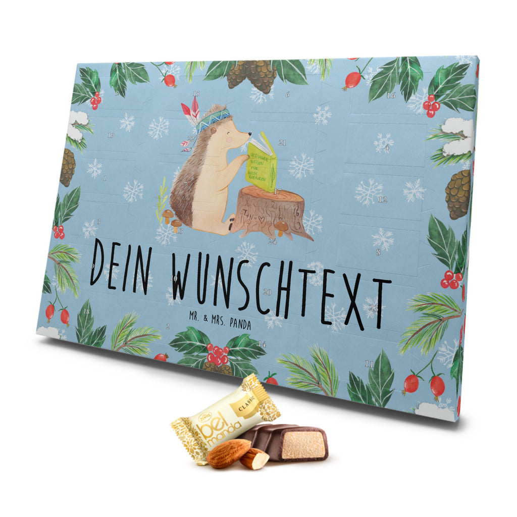 Personalisierter Marzipan Adventskalender Igel Federschmuck Personalisierter Marzipan Adventskalender, Waldtiere, Tiere, Igel, Indianer, Abenteuer, Lagerfeuer, Camping