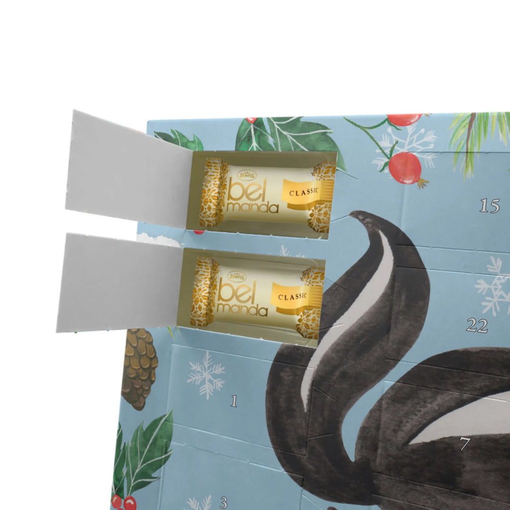 Personalisierter Marzipan Adventskalender Stinktier Yoga Personalisierter Marzipan Adventskalender, Stinktier, Skunk, Wildtier, Raubtier, Stinker, Stinki, Yoga, Namaste, Lebe, Liebe, Lache