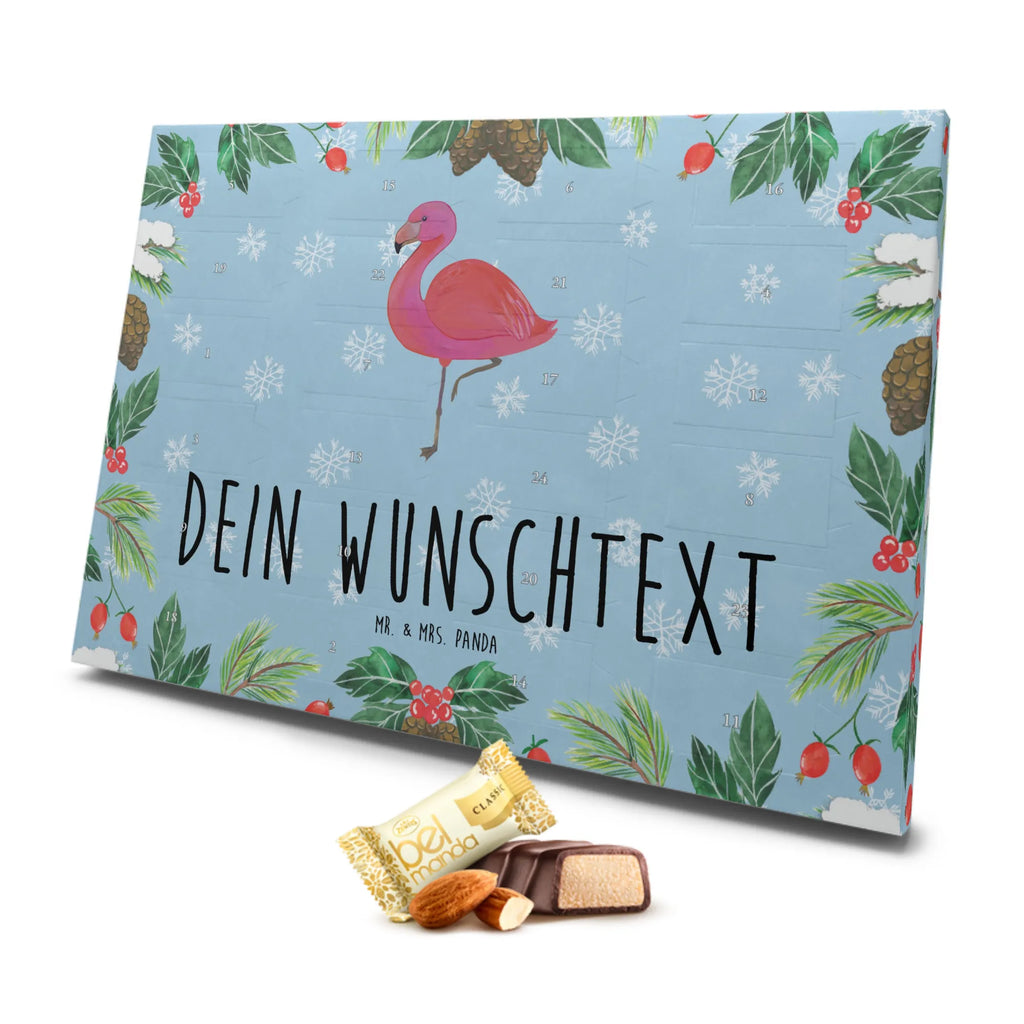 Personalisierter Marzipan Adventskalender Flamingo Classic Personalisierter Marzipan Adventskalender, Flamingo, Einzigartig, Selbstliebe, Stolz, ich, für mich, Spruch, Freundin, Freundinnen, Außenseiter, Sohn, Tochter, Geschwister