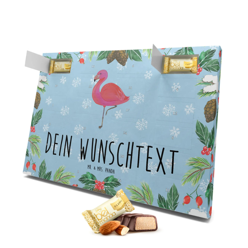 Personalisierter Marzipan Adventskalender Flamingo Classic Personalisierter Marzipan Adventskalender, Flamingo, Einzigartig, Selbstliebe, Stolz, ich, für mich, Spruch, Freundin, Freundinnen, Außenseiter, Sohn, Tochter, Geschwister