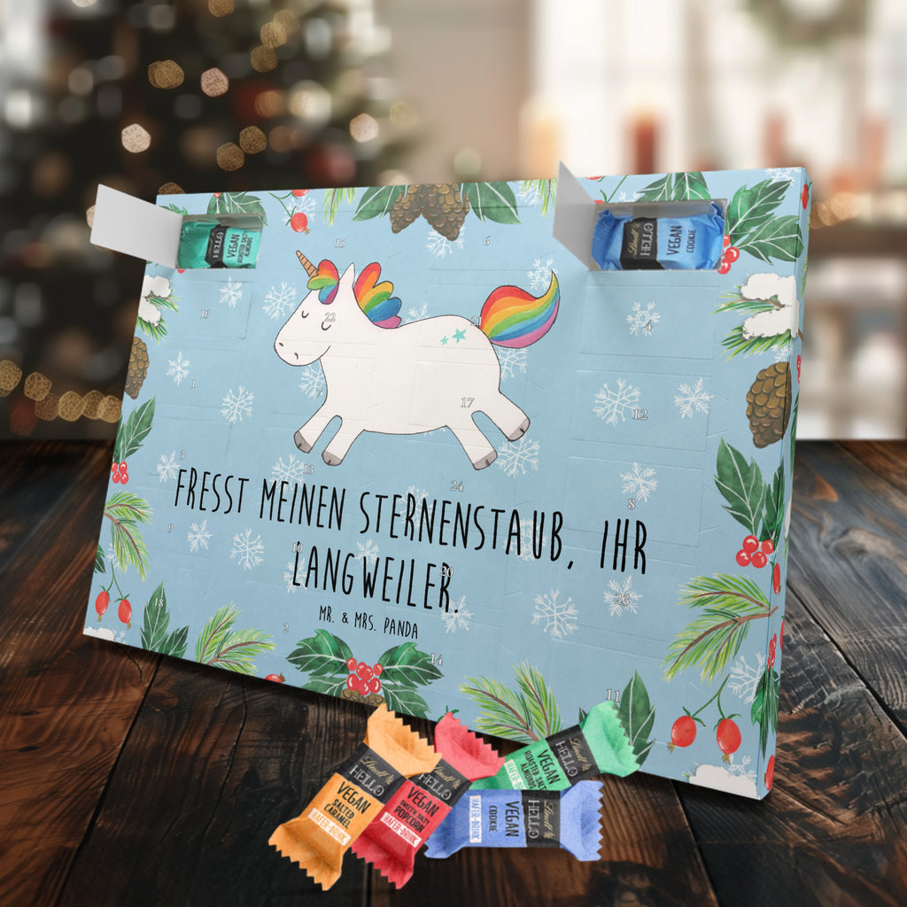 Veganer Adventskalender Einhorn Happy Schokoladen Adventskalender, Einhorn, Einhörner, Einhorn Deko, Pegasus, Unicorn, glücklich, fröhlich, Spaß, Freude, Lebensfreude, witzig, spannend, Lächeln, Lachen