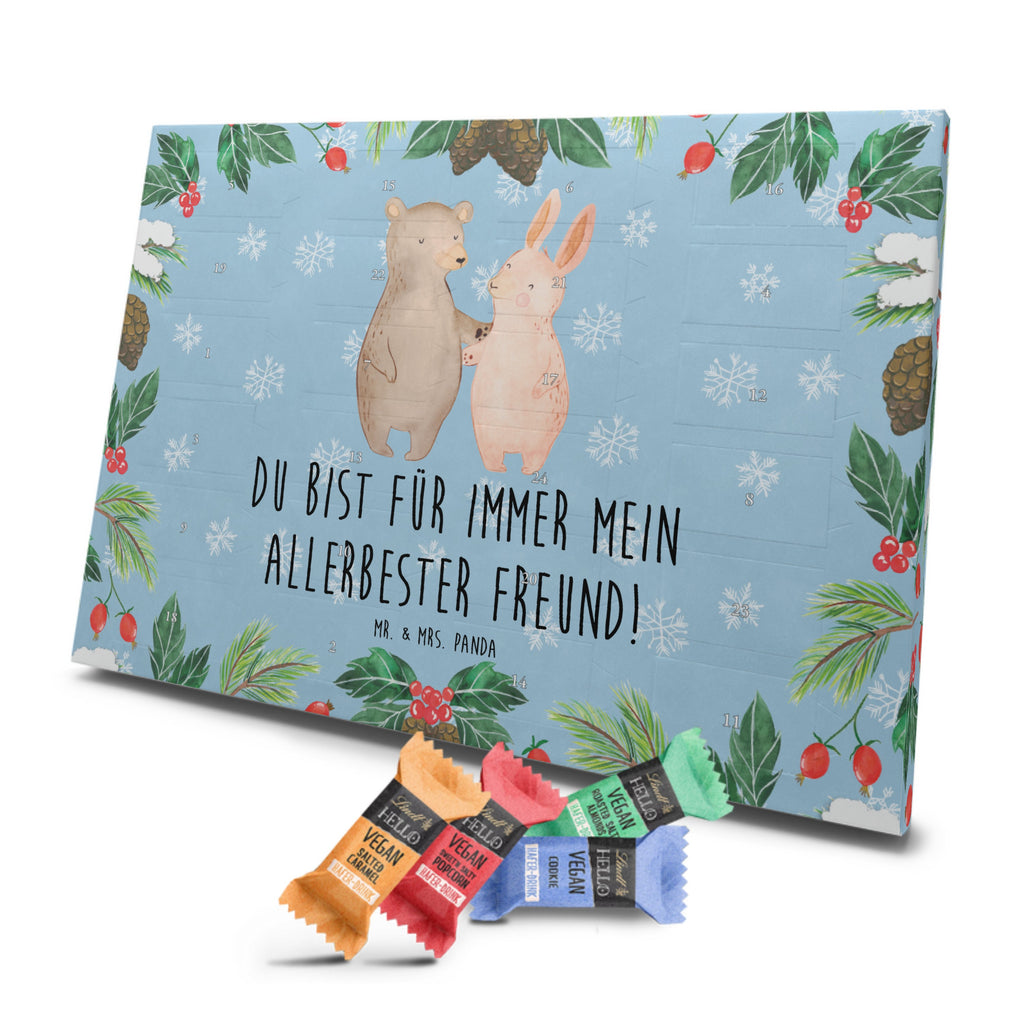 Veganer Adventskalender Bär und Hase Umarmen Schokoladen Adventskalender, Liebe, Partner, Freund, Freundin, Ehemann, Ehefrau, Heiraten, Verlobung, Heiratsantrag, Liebesgeschenk, Jahrestag, Hocheitstag, Freunde, bester Freund, Hase, Bär, Bärchen, best friends