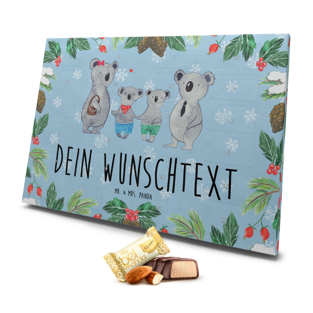 Personalisierter Marzipan Adventskalender Koala Familie zwei Personalisierter Marzipan Adventskalender, Familie, Vatertag, Muttertag, Bruder, Schwester, Mama, Papa, Oma, Opa, Koala, Koalabär, beste Familie, Familienzeit, Familienleben, Koalafamilie, Lieblingsfamilie