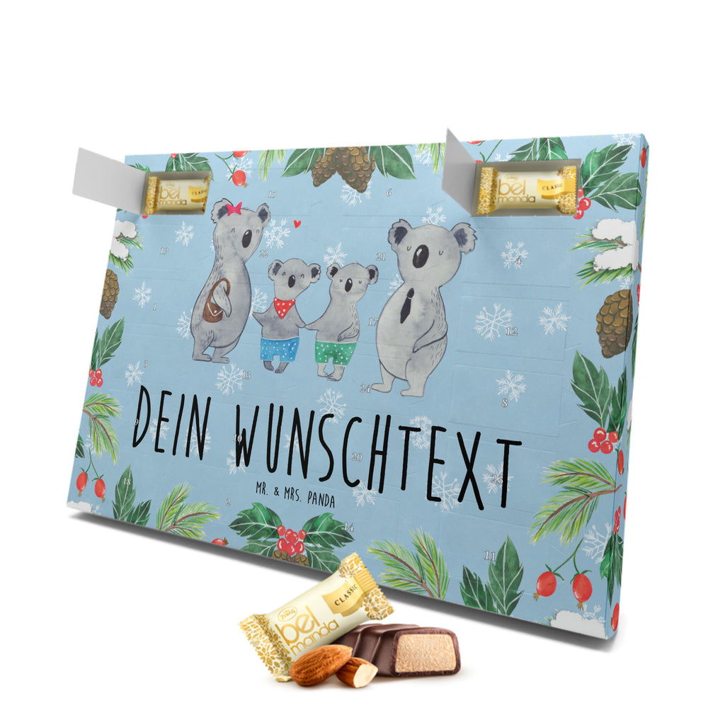 Personalisierter Marzipan Adventskalender Koala Familie zwei Personalisierter Marzipan Adventskalender, Familie, Vatertag, Muttertag, Bruder, Schwester, Mama, Papa, Oma, Opa, Koala, Koalabär, beste Familie, Familienzeit, Familienleben, Koalafamilie, Lieblingsfamilie