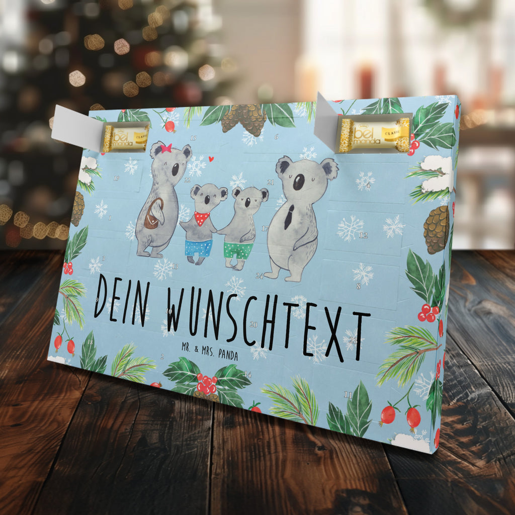 Personalisierter Marzipan Adventskalender Koala Familie zwei Personalisierter Marzipan Adventskalender, Familie, Vatertag, Muttertag, Bruder, Schwester, Mama, Papa, Oma, Opa, Koala, Koalabär, beste Familie, Familienzeit, Familienleben, Koalafamilie, Lieblingsfamilie