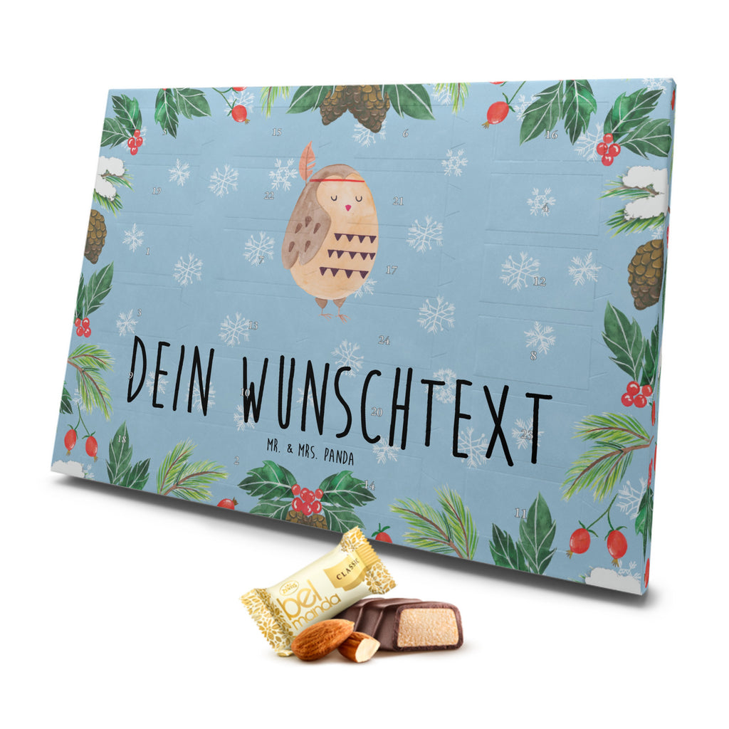 Personalisierter Marzipan Adventskalender Eule Federschmuck Personalisierter Marzipan Adventskalender, Eule, Eule Deko, Owl, Das Leben ist ein Abenteuer, Reisespruch, Federschmuck, Dekoration