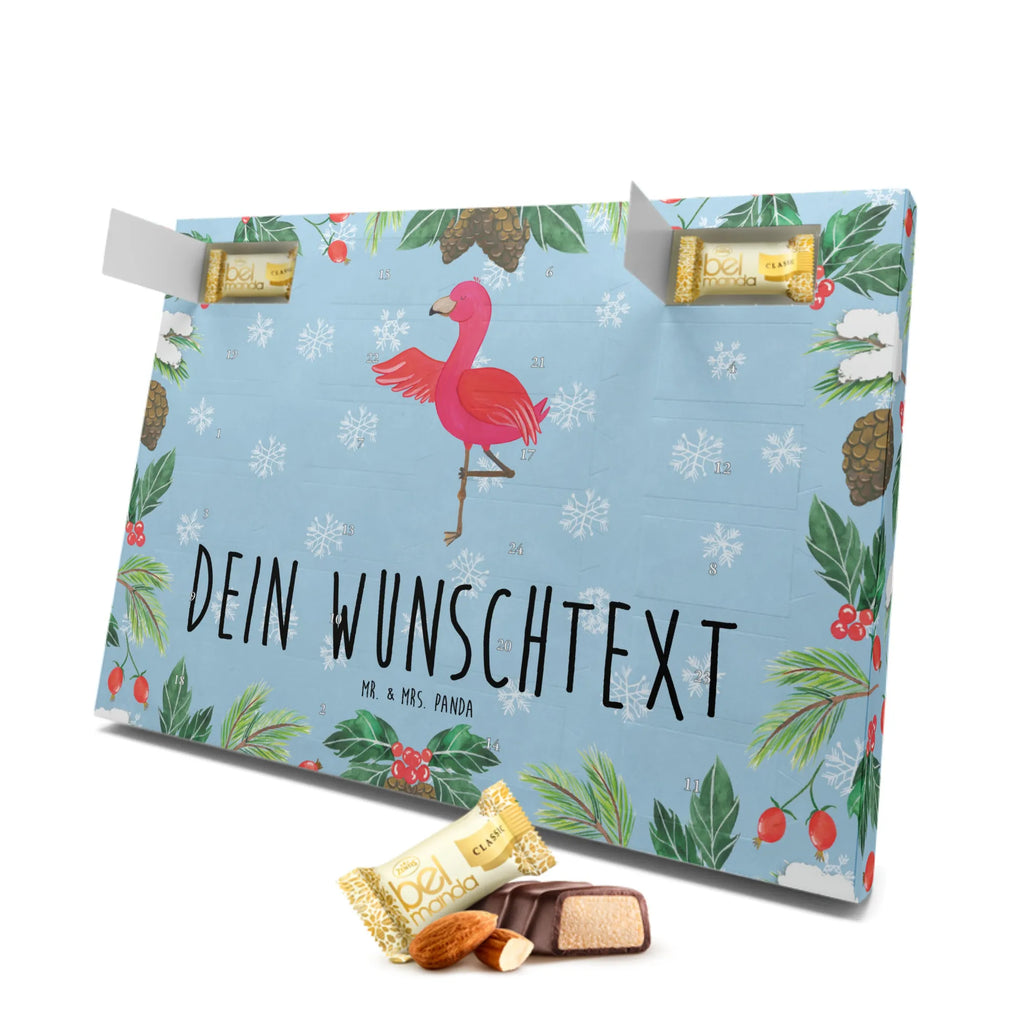 Personalisierter Marzipan Adventskalender Flamingo Yoga Personalisierter Marzipan Adventskalender, Flamingo, Vogel, Yoga, Namaste, Achtsamkeit, Yoga-Übung, Entspannung, Ärger, Aufregen, Tiefenentspannung