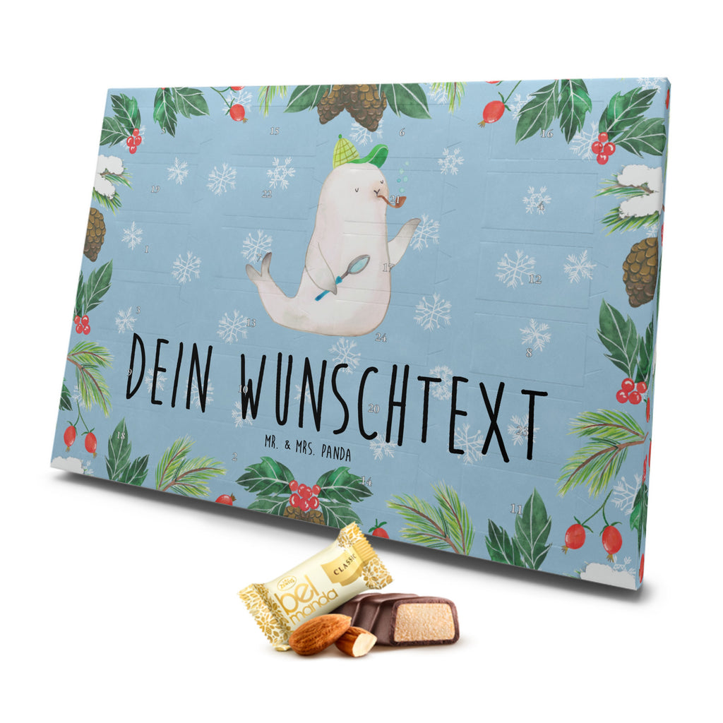 Personalisierter Marzipan Adventskalender Robbe Sherlock Personalisierter Marzipan Adventskalender, Tiermotive, Gute Laune, lustige Sprüche, Tiere