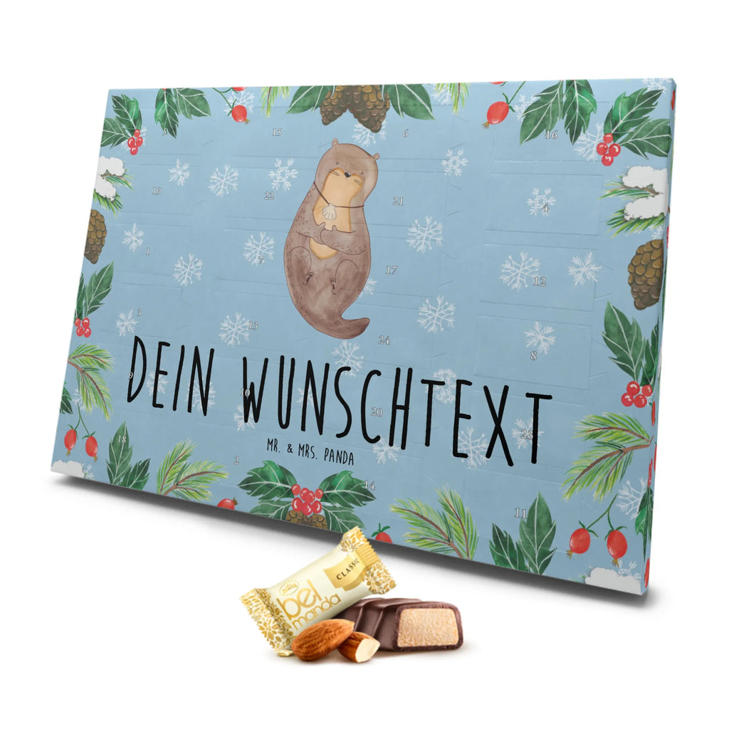 Personalisierter Marzipan Adventskalender Otter Muschel Personalisierter Marzipan Adventskalender, Otter, Fischotter, Seeotter, Otterliebe, grübeln, träumen, Motivation, Tagträumen, Büro