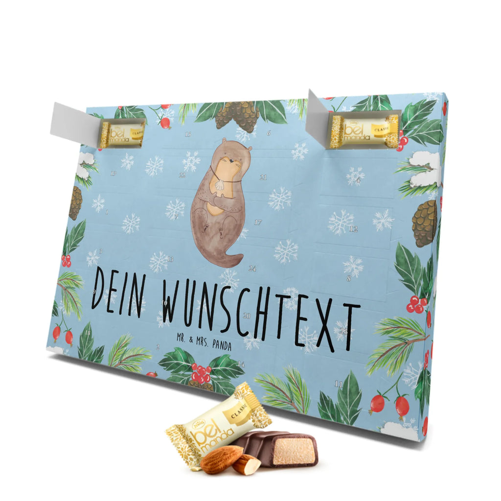 Personalisierter Marzipan Adventskalender Otter Muschel Personalisierter Marzipan Adventskalender, Otter, Fischotter, Seeotter, Otterliebe, grübeln, träumen, Motivation, Tagträumen, Büro