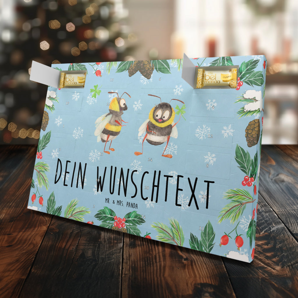 Personalisierter Marzipan Adventskalender Hummeln Kleeblatt Personalisierter Marzipan Adventskalender, Tiermotive, Gute Laune, lustige Sprüche, Tiere, Hummel, Biene, Spruch positiv, Biene Deko, Spruch schön, glücklich sein, glücklich werden, Spruch fröhlich