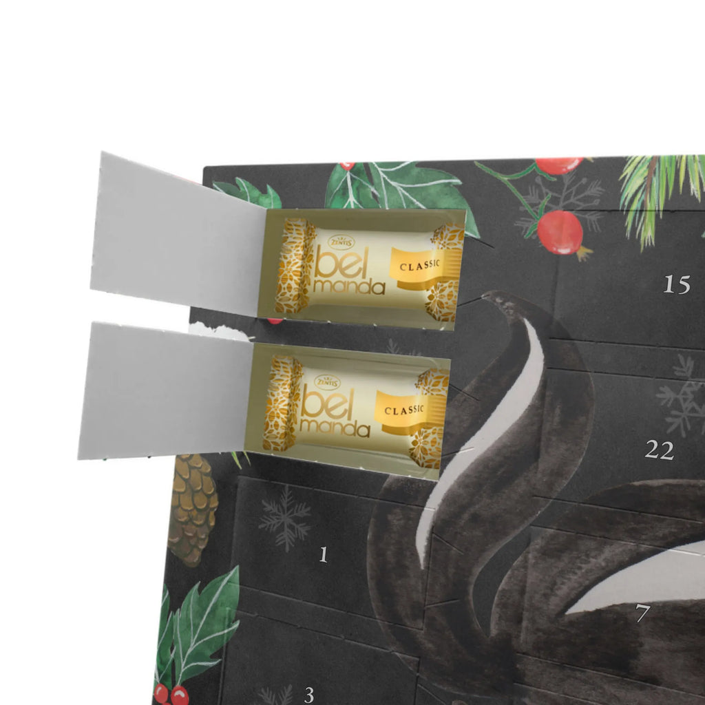 Personalisierter Marzipan Adventskalender Stinktier Yoga Personalisierter Marzipan Adventskalender, Stinktier, Skunk, Wildtier, Raubtier, Stinker, Stinki, Yoga, Namaste, Lebe, Liebe, Lache