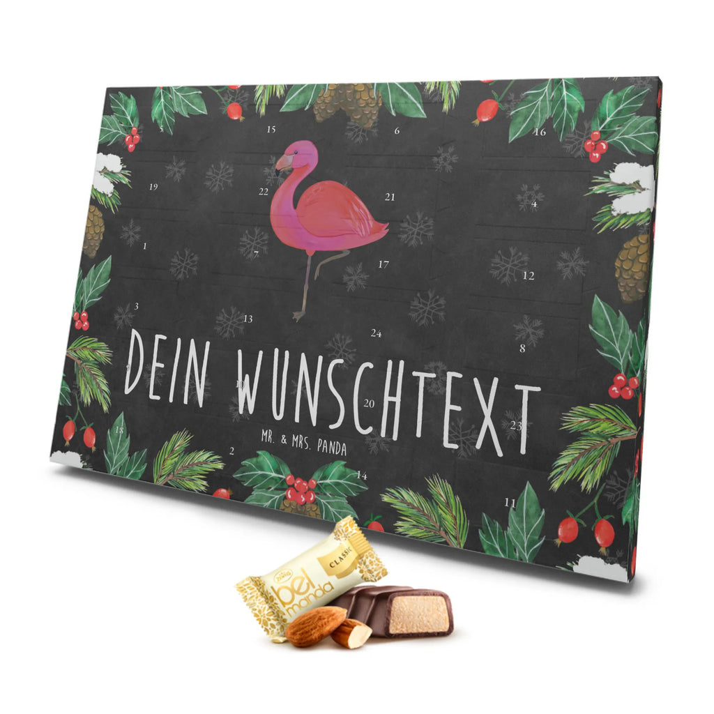 Personalisierter Marzipan Adventskalender Flamingo Classic Personalisierter Marzipan Adventskalender, Flamingo, Einzigartig, Selbstliebe, Stolz, ich, für mich, Spruch, Freundin, Freundinnen, Außenseiter, Sohn, Tochter, Geschwister