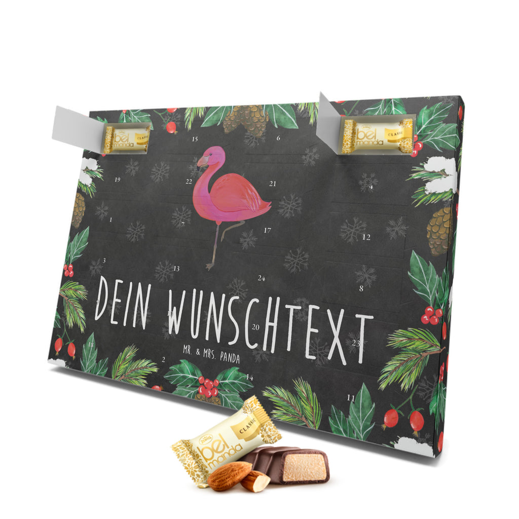 Personalisierter Marzipan Adventskalender Flamingo Classic Personalisierter Marzipan Adventskalender, Flamingo, Einzigartig, Selbstliebe, Stolz, ich, für mich, Spruch, Freundin, Freundinnen, Außenseiter, Sohn, Tochter, Geschwister