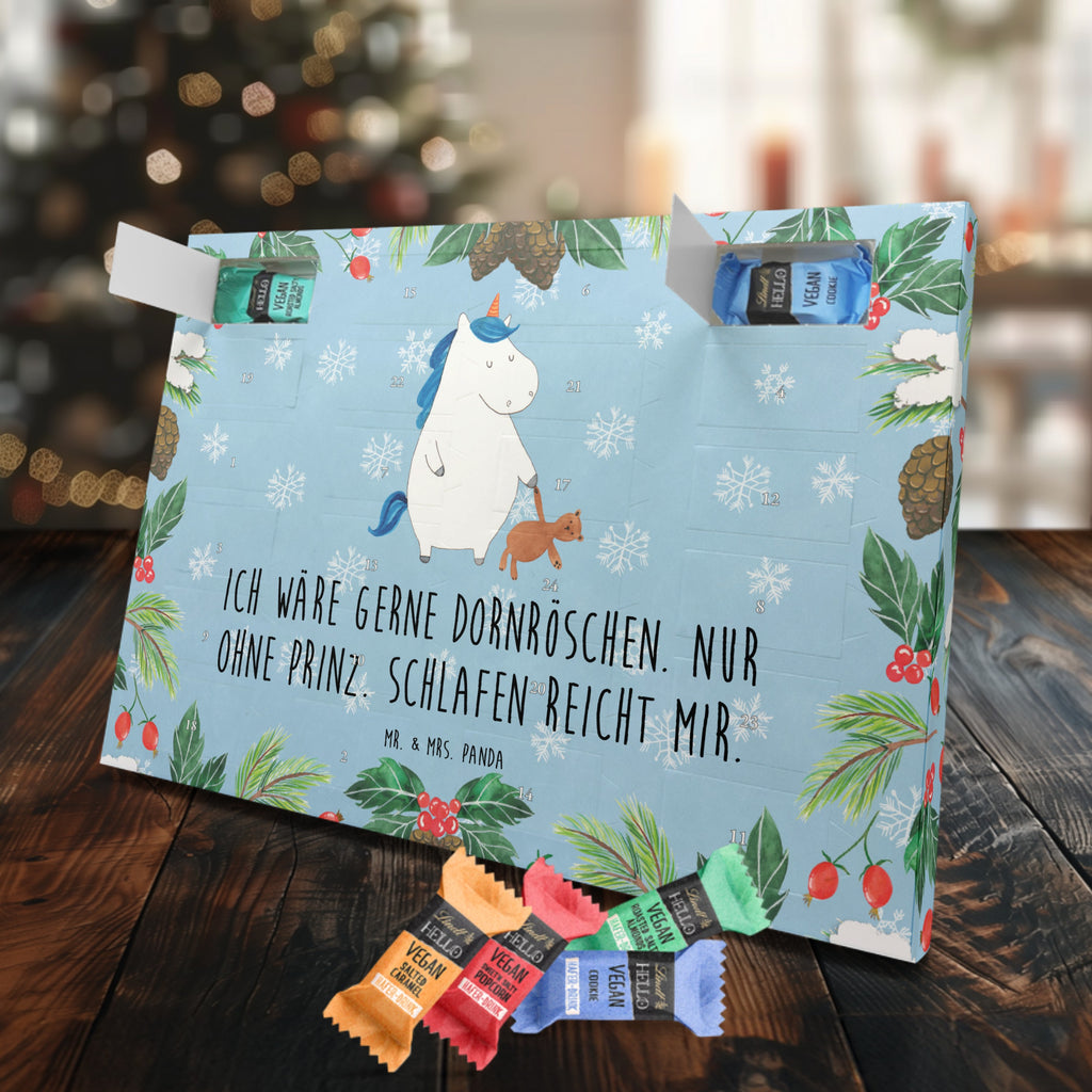 Veganer Adventskalender Einhorn Teddy Schokoladen Adventskalender, Einhorn, Einhörner, Einhorn Deko, Pegasus, Unicorn, schlafen, gute Nacht, Single, Bett, Träumen, Freundin, Singleleben