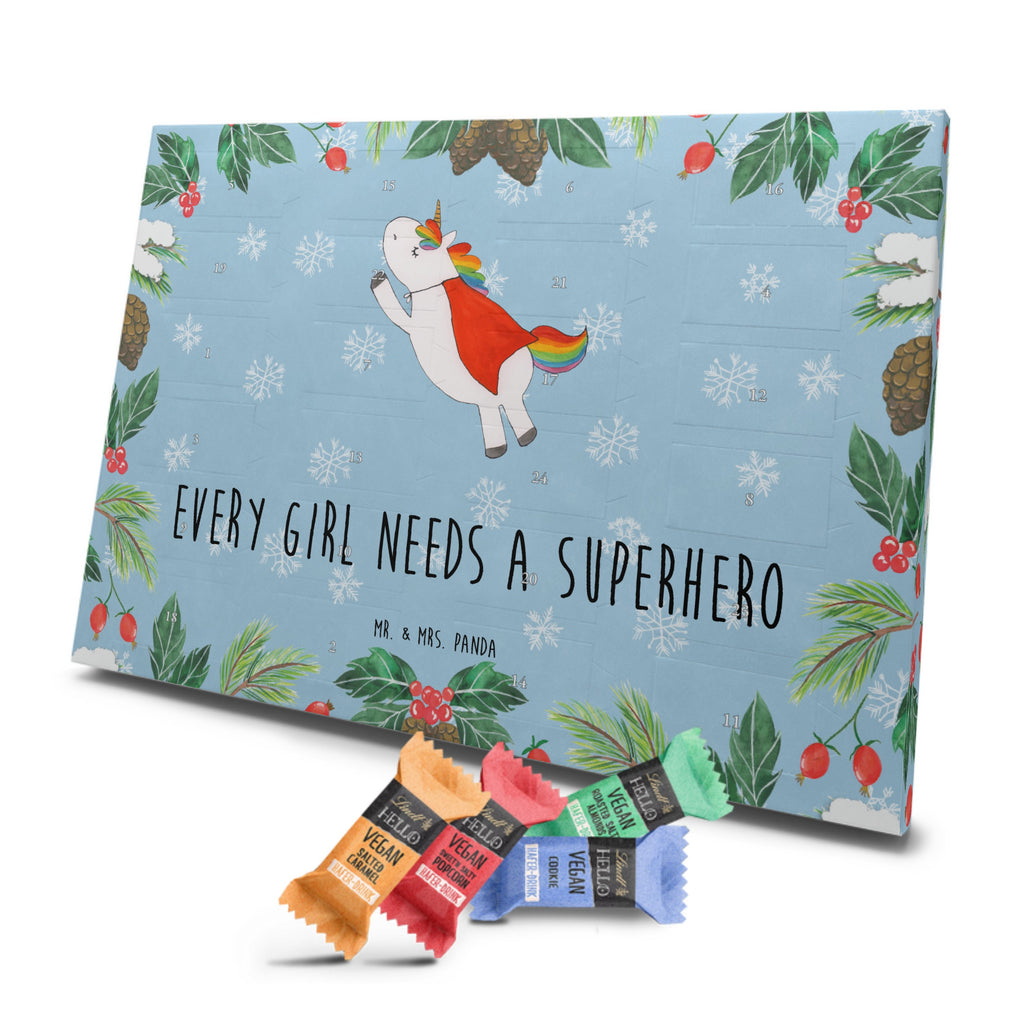 Veganer Adventskalender Einhorn Super Schokoladen Adventskalender, Einhorn, Einhörner, Einhorn Deko, Pegasus, Unicorn, Traummann, Superheld, Held, Freundin, Geschenk, Girl, Mädchen