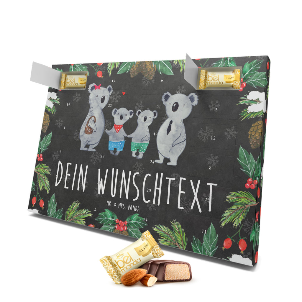 Personalisierter Marzipan Adventskalender Koala Familie zwei Personalisierter Marzipan Adventskalender, Familie, Vatertag, Muttertag, Bruder, Schwester, Mama, Papa, Oma, Opa, Koala, Koalabär, beste Familie, Familienzeit, Familienleben, Koalafamilie, Lieblingsfamilie