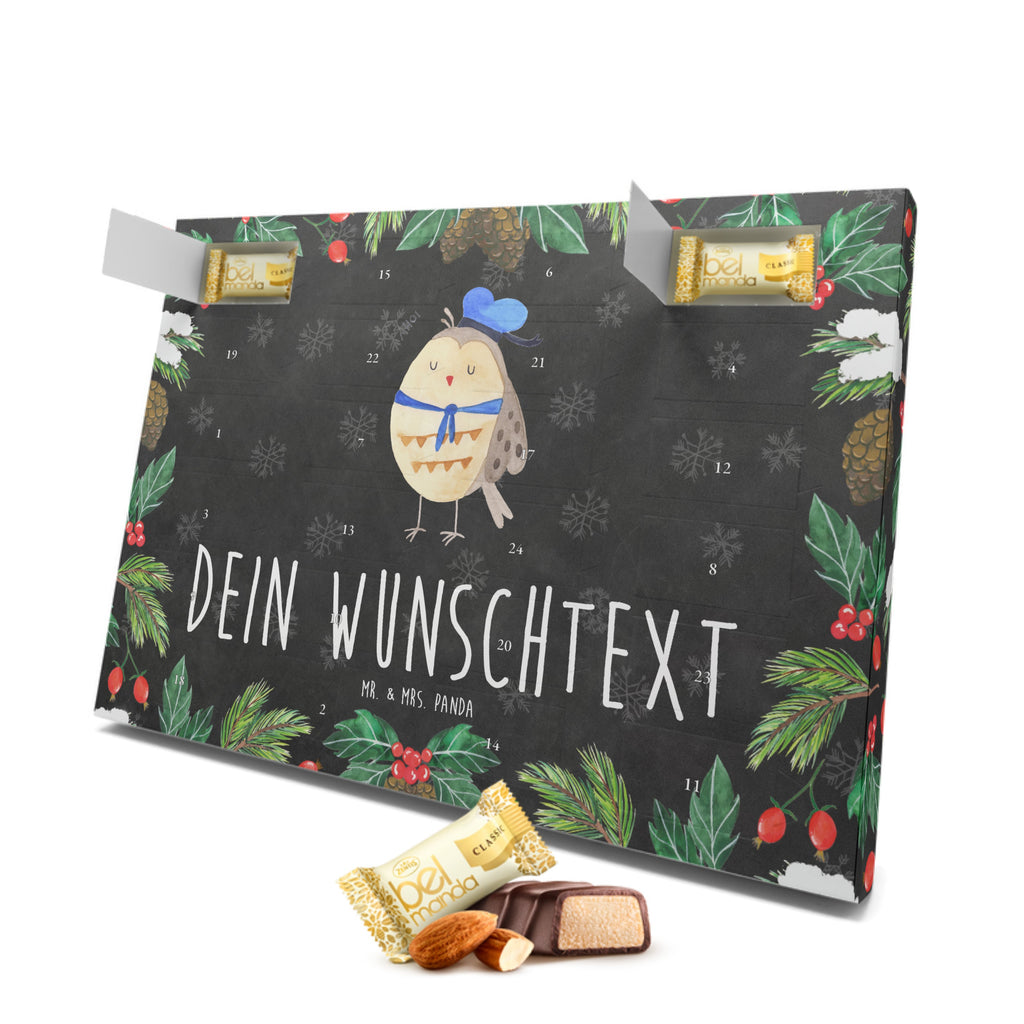 Personalisierter Marzipan Adventskalender Eule Matrose Personalisierter Marzipan Adventskalender, Eule, Eule Spruch, Eule Deko, Owl, Wortspiel lustig, Matrose, Freundin, Ehe, Seefahrer, Heimathafen, Hochzeitstag Geschenk