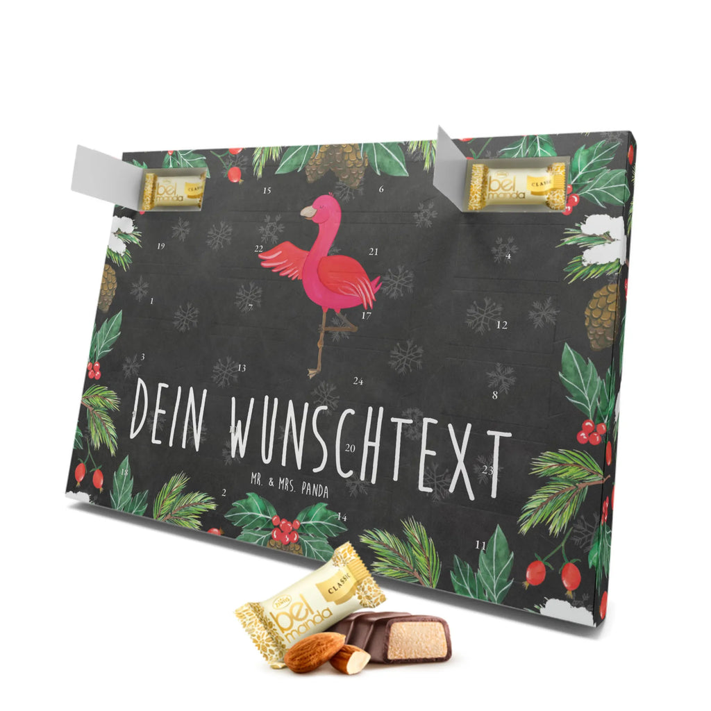 Personalisierter Marzipan Adventskalender Flamingo Yoga Personalisierter Marzipan Adventskalender, Flamingo, Vogel, Yoga, Namaste, Achtsamkeit, Yoga-Übung, Entspannung, Ärger, Aufregen, Tiefenentspannung