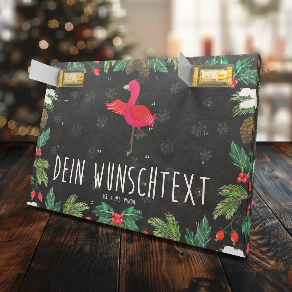 Personalisierter Marzipan Adventskalender Flamingo Yoga Personalisierter Marzipan Adventskalender, Flamingo, Vogel, Yoga, Namaste, Achtsamkeit, Yoga-Übung, Entspannung, Ärger, Aufregen, Tiefenentspannung