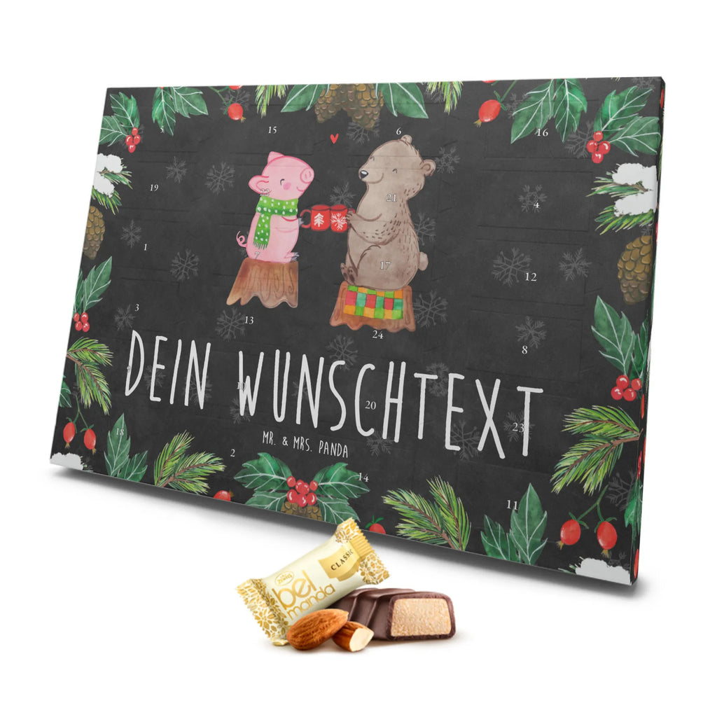 Personalisierter Marzipan Adventskalender Glühschwein Sause Personalisierter Marzipan Adventskalender, Winter, Weihnachten, Weihnachtsdeko, Nikolaus, Advent, Heiligabend, Wintermotiv, Prost, Alles Gute, Weihnachtszeit, Schwein, Bär