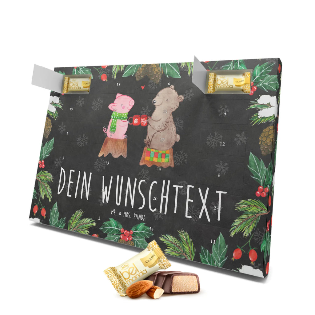 Personalisierter Marzipan Adventskalender Glühschwein Sause Personalisierter Marzipan Adventskalender, Winter, Weihnachten, Weihnachtsdeko, Nikolaus, Advent, Heiligabend, Wintermotiv, Prost, Alles Gute, Weihnachtszeit, Schwein, Bär