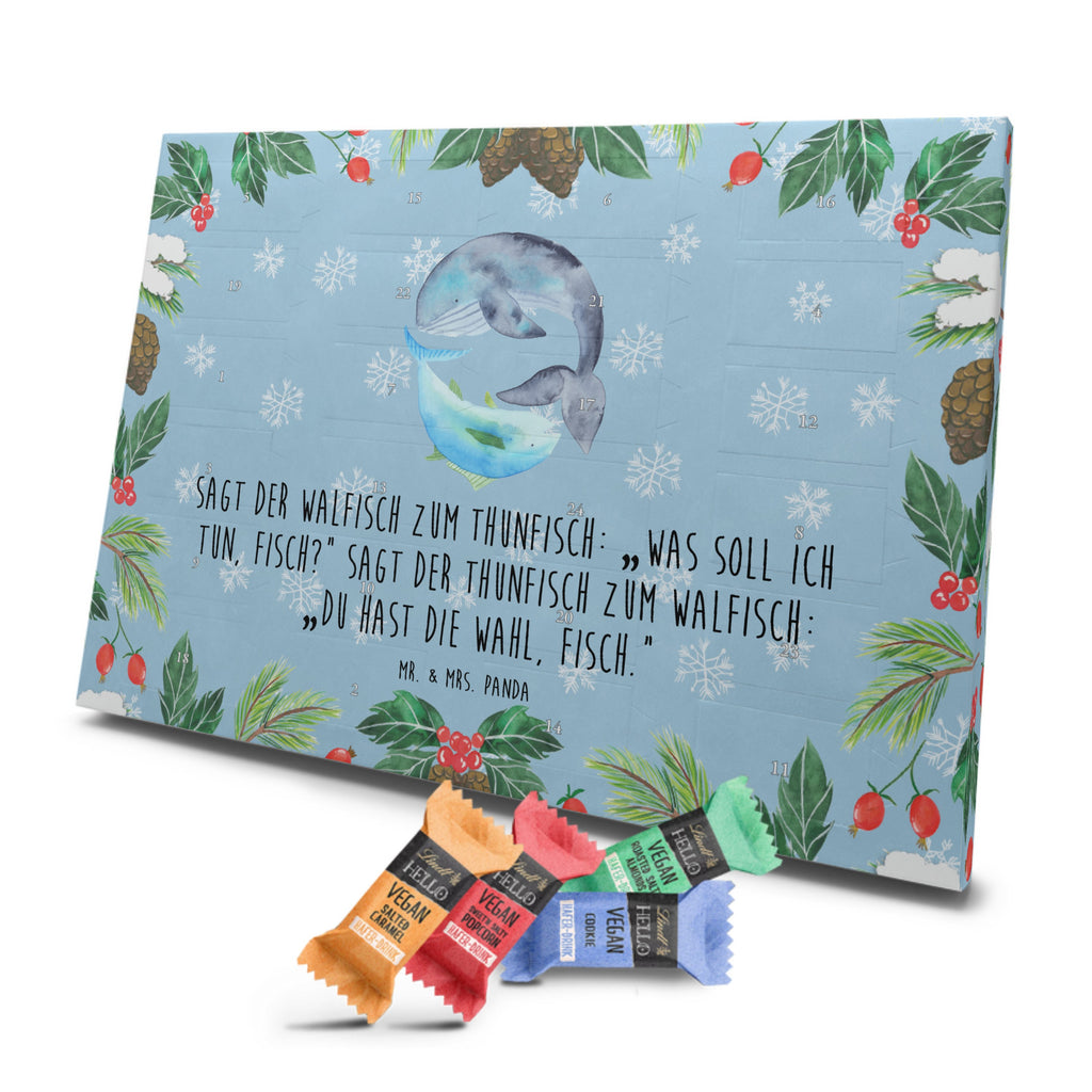 Veganer Adventskalender Walfisch Thunfisch Schokoladen Adventskalender, Tiermotive, Gute Laune, lustige Sprüche, Tiere, Wal, Wahl, Tunfisch, Wortwitz lustig, Spruch lustig, Flachwitz, Witz, Spruch des Tages, Flachwitz Geschenk