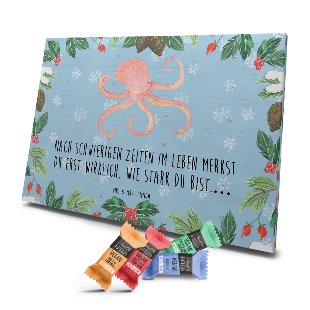 Veganer Adventskalender Tintenfisch Schokoladen Adventskalender, Tiermotive, Gute Laune, lustige Sprüche, Tiere, Meer, Meerestier, Krake, Tintenfisch, Arme, Wasser, Ozean