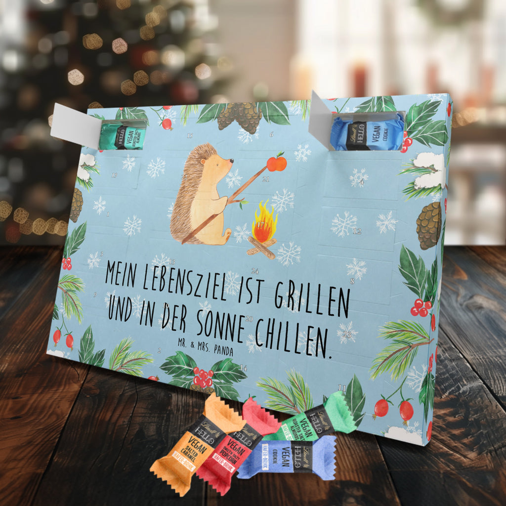 Veganer Adventskalender Igel Grillen Schokoladen Adventskalender, Tiermotive, Gute Laune, lustige Sprüche, Tiere, Igel, Grillen, Ziele, Motivation, arbeitslos, Sinn des Lebens, Spruch