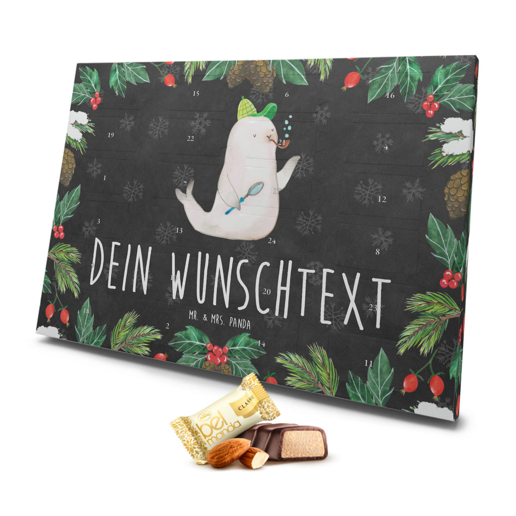 Personalisierter Marzipan Adventskalender Robbe Sherlock Personalisierter Marzipan Adventskalender, Tiermotive, Gute Laune, lustige Sprüche, Tiere