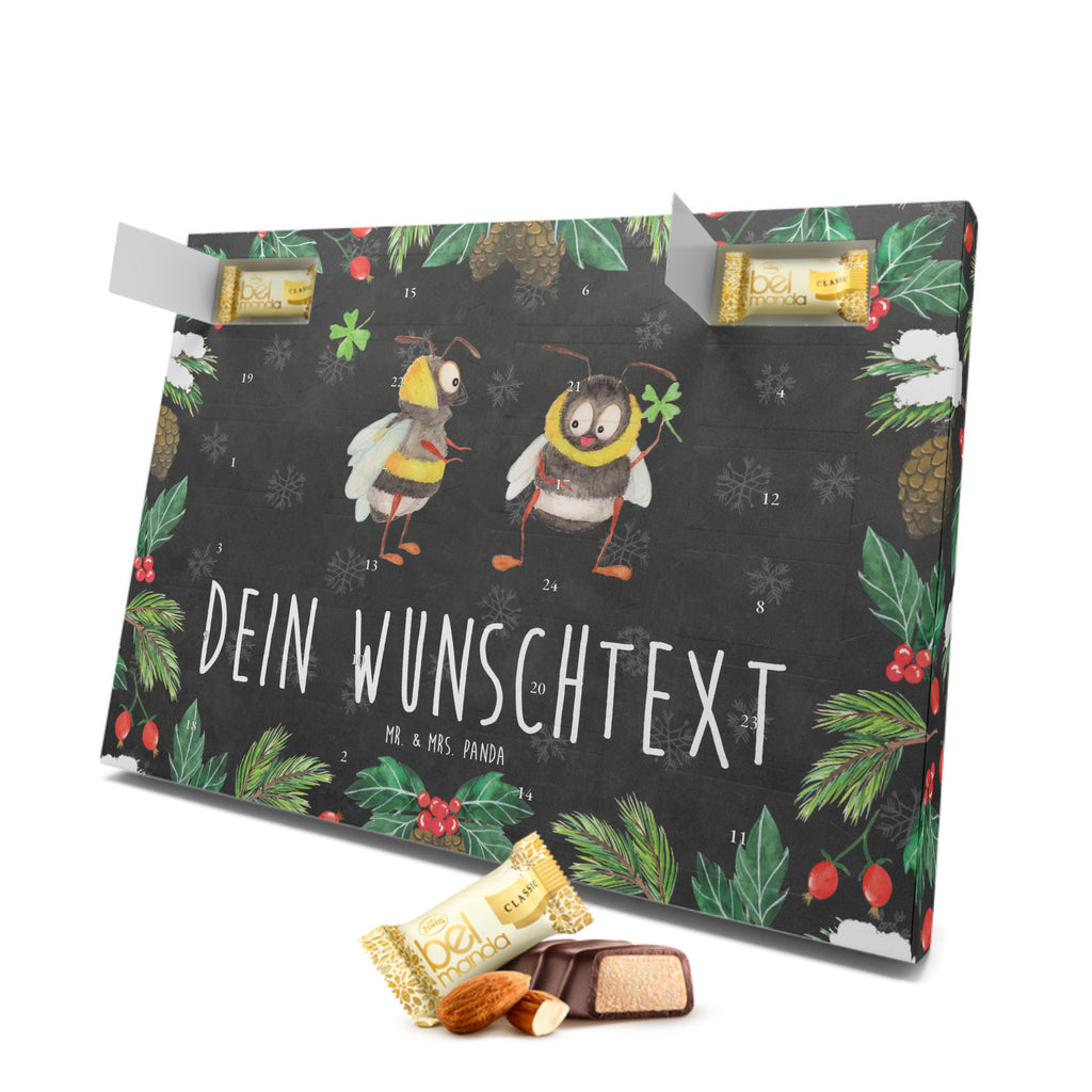 Personalisierter Marzipan Adventskalender Hummeln Kleeblatt Personalisierter Marzipan Adventskalender, Tiermotive, Gute Laune, lustige Sprüche, Tiere, Hummel, Biene, Spruch positiv, Biene Deko, Spruch schön, glücklich sein, glücklich werden, Spruch fröhlich