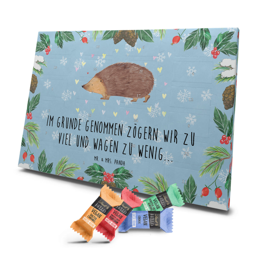 Veganer Adventskalender Igel Herzen Schokoladen Adventskalender, Tiermotive, Gute Laune, lustige Sprüche, Tiere, Liebe, Herz, Herzen, Igel, Vertrauen, Kuss, Leben