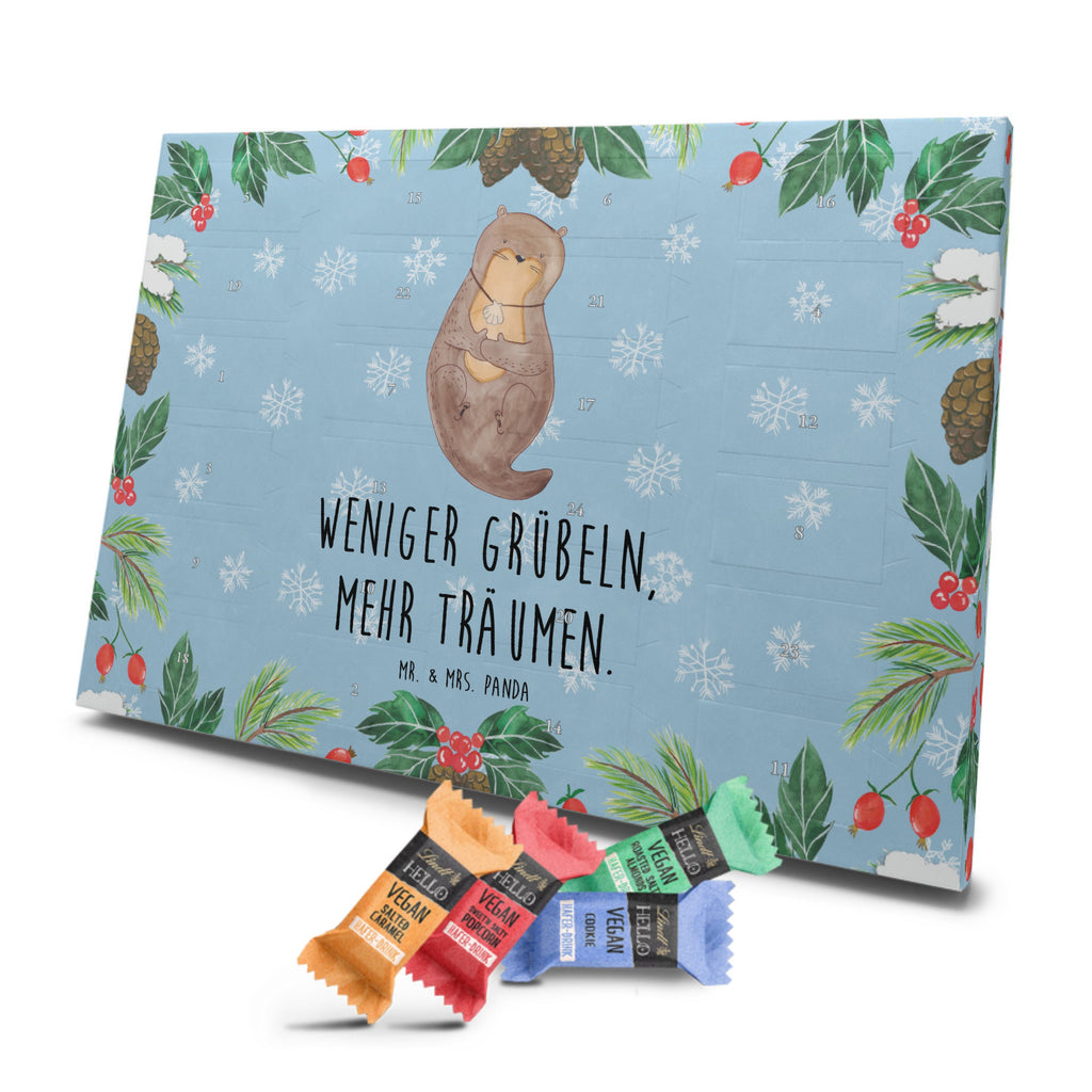 Veganer Adventskalender Otter Muschel Schokoladen Adventskalender, Otter, Fischotter, Seeotter, Otterliebe, grübeln, träumen, Motivation, Tagträumen, Büro