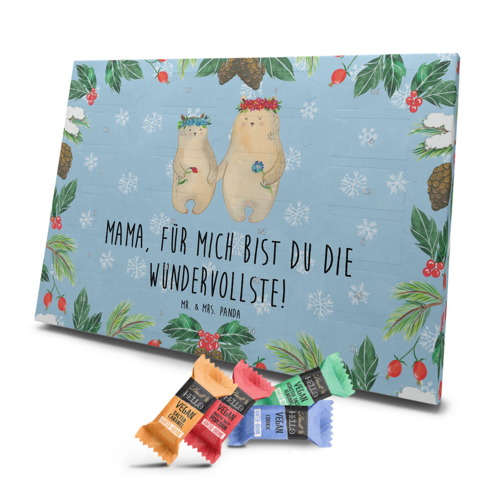 Veganer Adventskalender Bären mit Blumenkranz Schokoladen Adventskalender, Familie, Vatertag, Muttertag, Bruder, Schwester, Mama, Papa, Oma, Opa, Bär, Bären, Mutter, Mutti, Mami, Lieblingsmensch, Lieblingsmama, beste Mutter, weltbeste Mama, Geschenk Mama. Muttertag, Tochter, Kind, Kinder, Töchter, Family, Vorbild