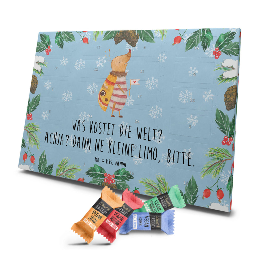 Veganer Adventskalender Nachtfalter Fähnchen Schokoladen Adventskalender, Tiermotive, Gute Laune, lustige Sprüche, Tiere, Nachtfalter, Käfer, Spruch lustig, Spruch witzig, süß, niedlich, Küche Deko, Was kostet die Welt