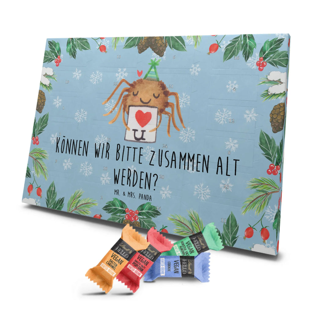 Veganer Adventskalender Spinne Agathe Brief Schokoladen Adventskalender, Spinne Agathe, Spinne, Agathe, Videos, Merchandise, Liebesbeweis, Ich Liebe dich, Heiratsantrag, Verliebt, Liebespaar, Liebesgeschenk, Treuebeweis, Treuetest