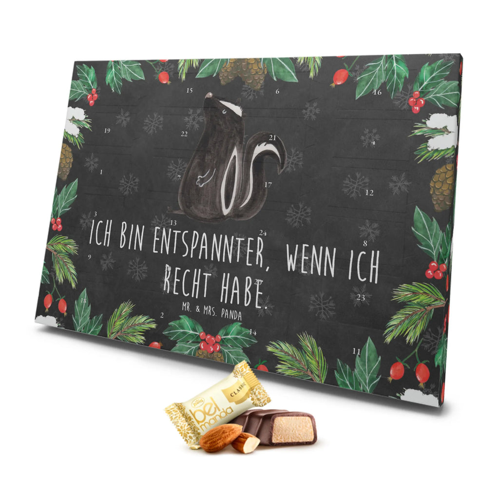 Marzipan Adventskalender Stinktier Sitzen Marzipan Adventskalender, Stinktier, Skunk, Wildtier, Raubtier, Stinker, Stinki, Spruch, Büro, Recht, Besserwisser