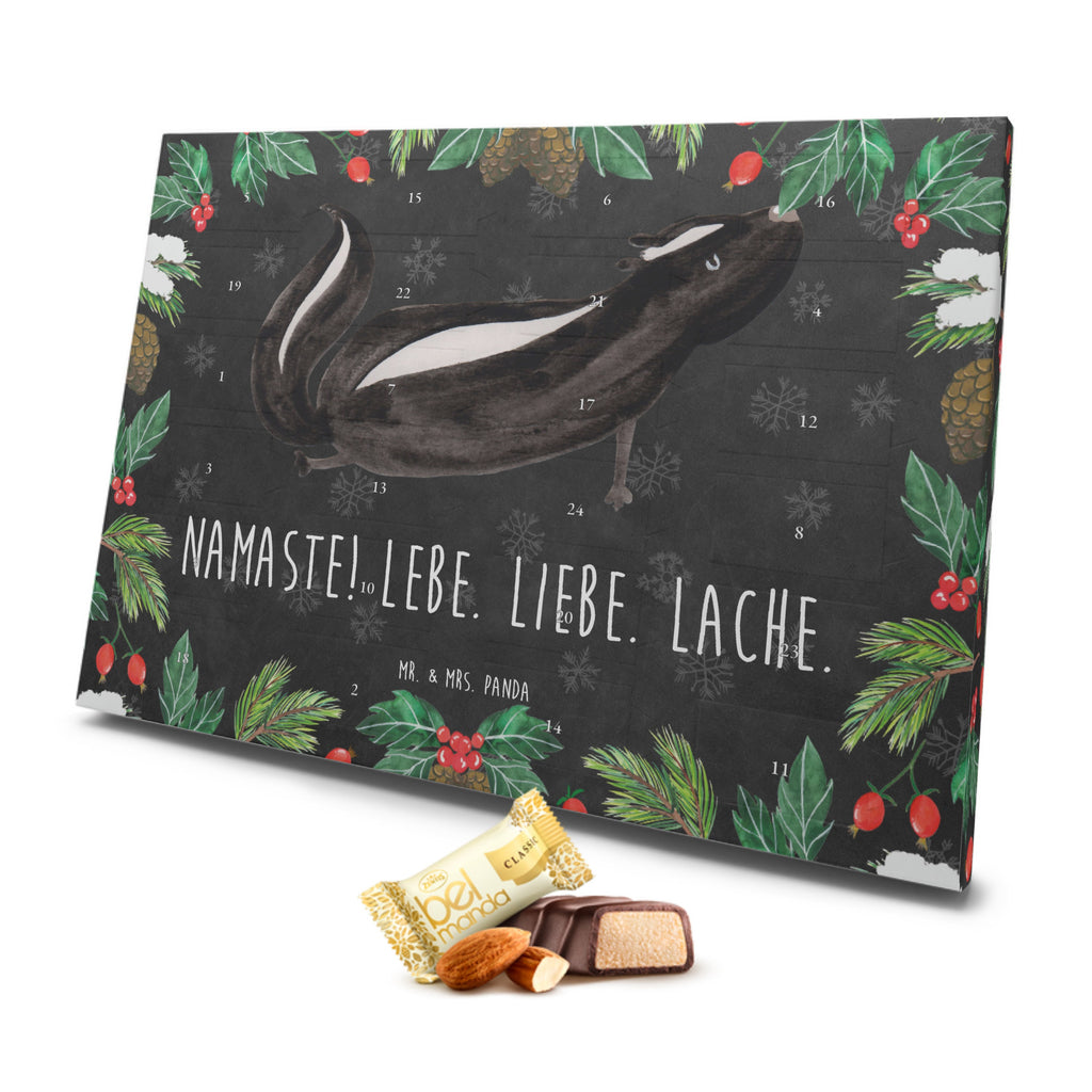 Marzipan Adventskalender Stinktier Yoga Marzipan Adventskalender, Stinktier, Skunk, Wildtier, Raubtier, Stinker, Stinki, Yoga, Namaste, Lebe, Liebe, Lache