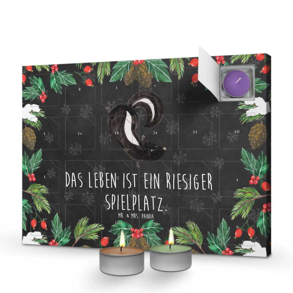 Duftkerzen Adventskalender Stinktier Handstand Adventskalender, Kerzen Adventskalender, Duftkerzen Adventskalender, Stinktier, Skunk, Wildtier, Raubtier, Stinker, Stinki, Spielplatz, verpielt, Kind